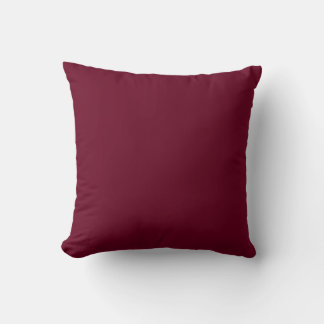 MONOGRAM solid burgungy red and white custom Throw Pillow