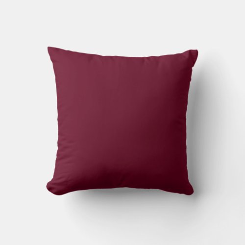 MONOGRAM solid burgungy red and white custom Throw Pillow