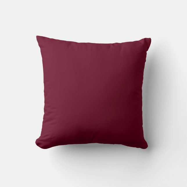 MONOGRAM solid burgungy red and white custom Throw Pillow (Front)