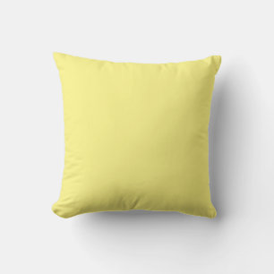 MONOGRAM solid butter yellow personalized custom Throw Pillow