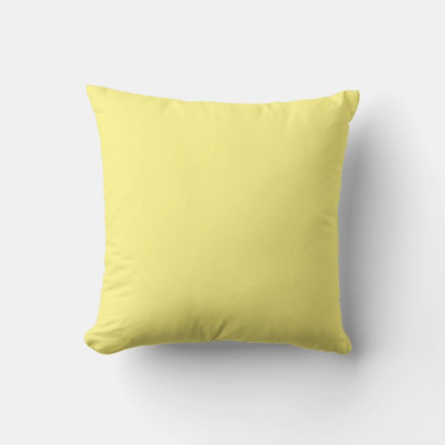 MONOGRAM solid butter yellow personalized custom Throw Pillow (Front)