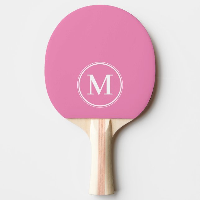 Monogram Solid Classic Pink Color  Ping Pong Paddle (Front)
