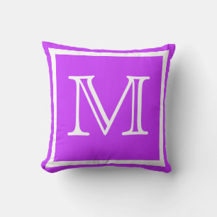 MONOGRAM Solid color bright light Purple pillow