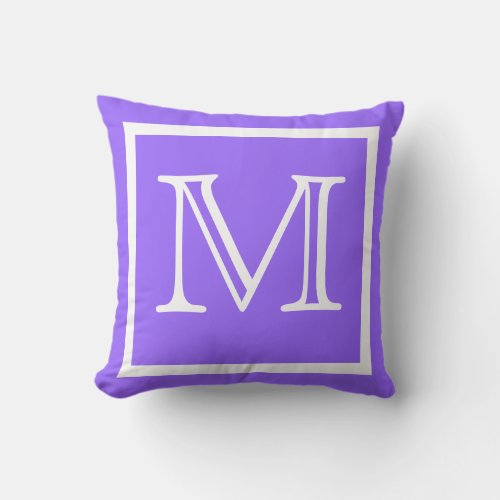 MONOGRAM Solid color bright light Purple pillow