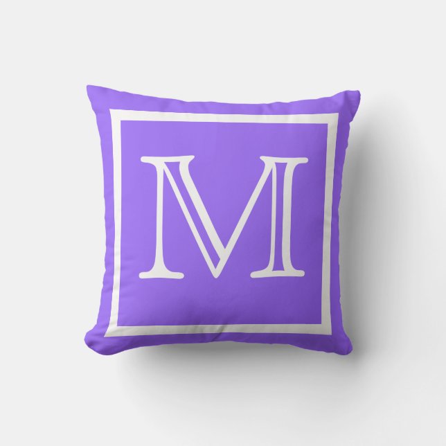 MONOGRAM Solid color bright light Purple pillow (Front)