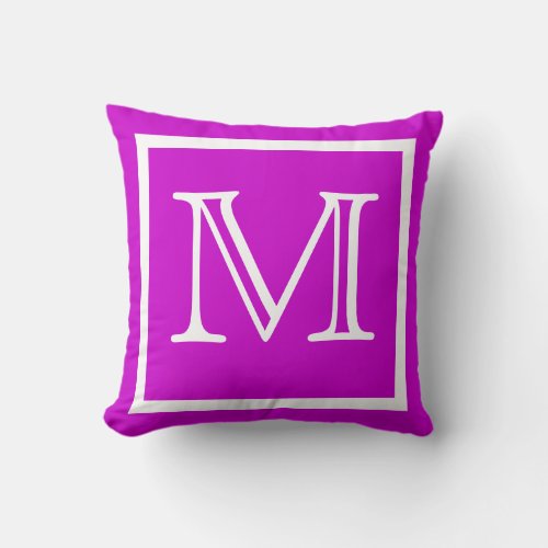 MONOGRAM Solid color light Bright Purple pillow