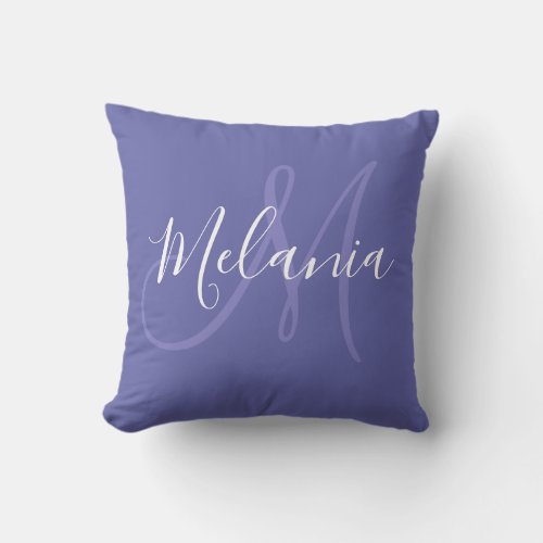 Monogram solid color throw pillow
