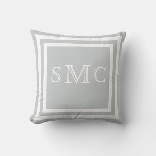 MONOGRAM Solid light grey plain pillow