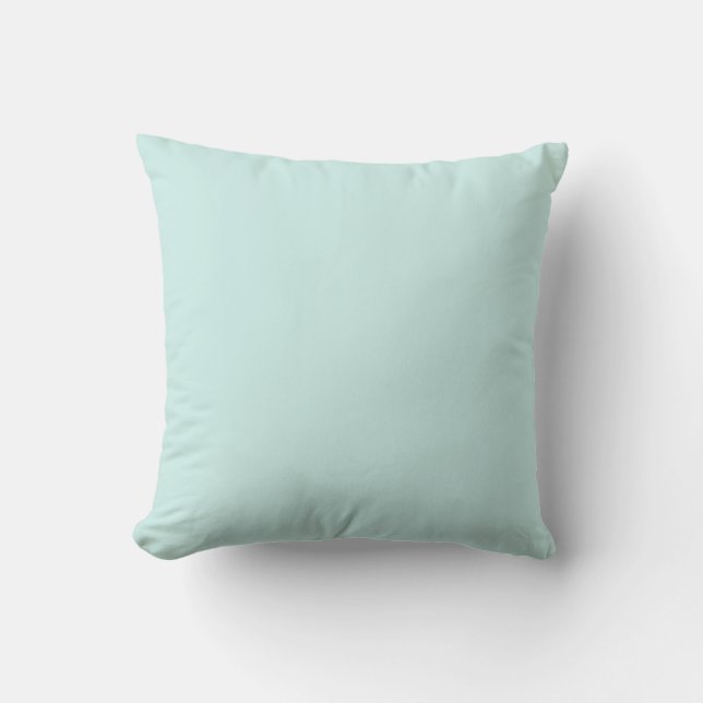 MONOGRAM solid pale baby blue personalized custom Throw Pillow (Front)
