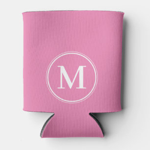 Monogram Solid Pink Color  Can Cooler