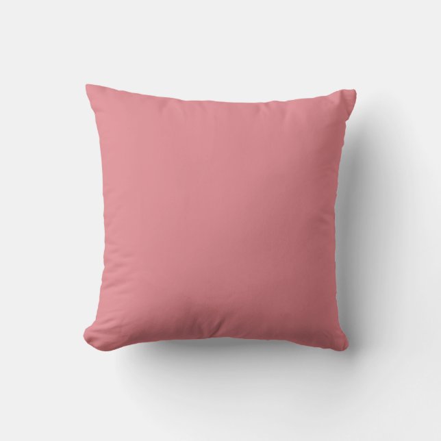 MONOGRAM solid pink rose blue custom Throw Pillow (Front)