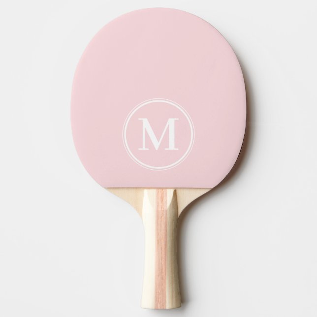 Monogram Solid Pink Whisper Color  Ping Pong Paddle (Front)