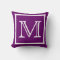 MONOGRAM Solid Purple  Grape plain pillow