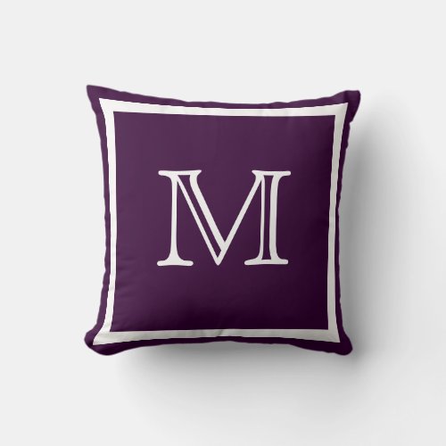 MONOGRAM Solid Purple Soft Dark Grape plain pillow