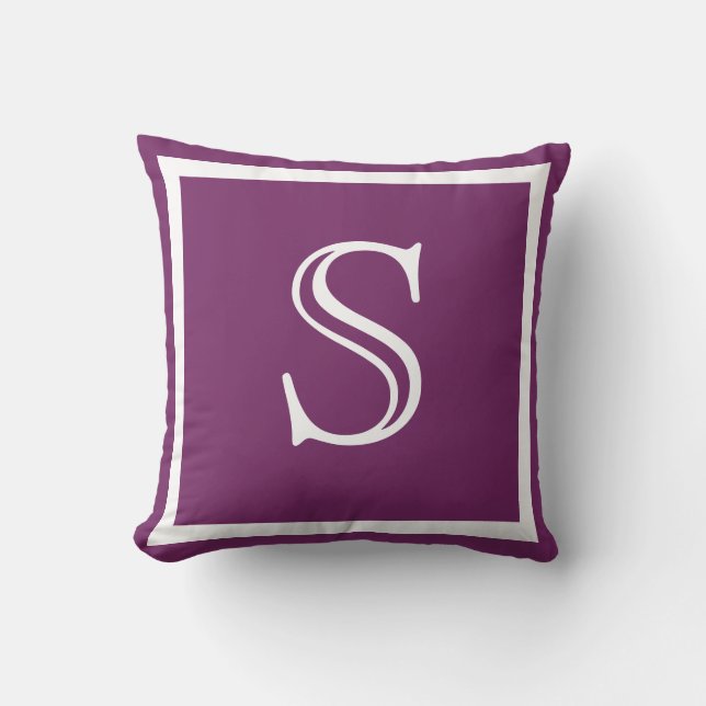 MONOGRAM Solid Purple Soft Grape plain pillow (Front)