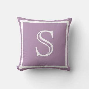 MONOGRAM Solid Purple Soft lavender plain pillow