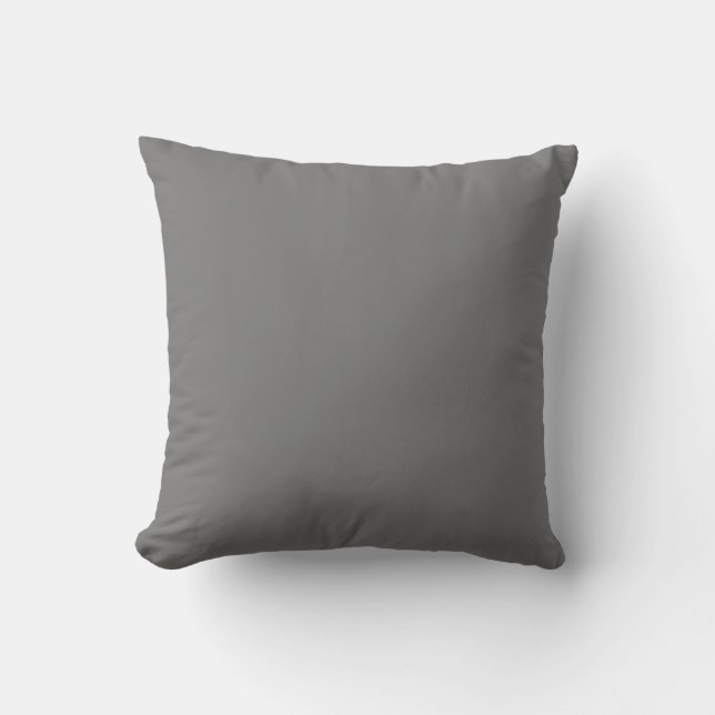 MONOGRAM solid silver grey personalized custom Throw Pillow (Front)