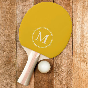 Monogram Solid Warm Sunflower Color Ping Pong Paddle
