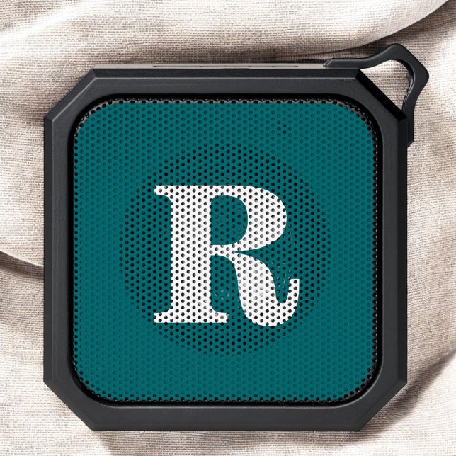 Monogram Sophisticated Minimal Teal Bluetooth Speaker (Creator Uploaded)