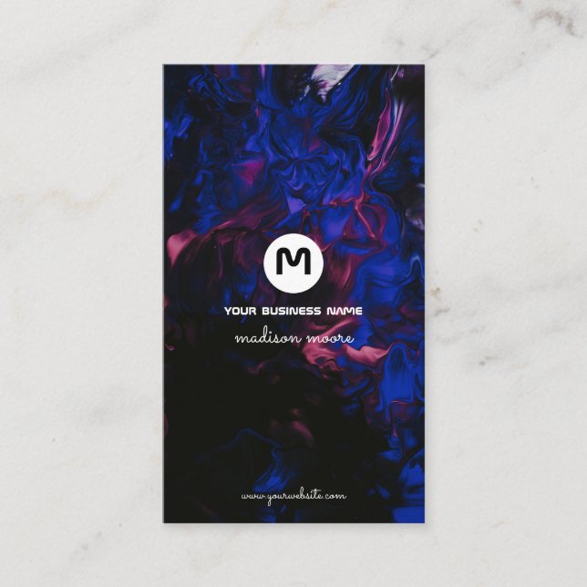 Monogram Space Colors Business Card (Front)