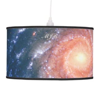 Monogram Spiral Galaxy: Deep space astronomy image Ceiling Lamp