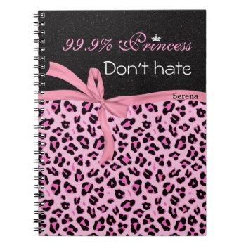 Monogram  Spiral Notebook  Pink Leopard Print Notebook by Godsblossom at Zazzle