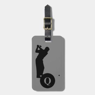 Monogram Sports Black Gray Golf Luggage Travel Tag