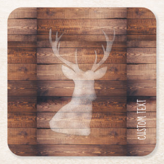 Monogram Spray Painted Deer on Wood Coasters