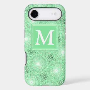 Monogram spring green circles pattern iPhone 17 air case
