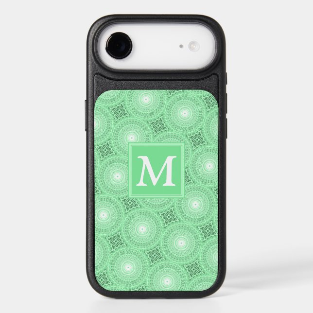 Monogram spring green circles pattern OtterBox iPh iPhone Case (Back)