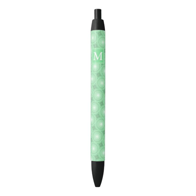 Monogram spring green circles pattern pen (Front Vertical)