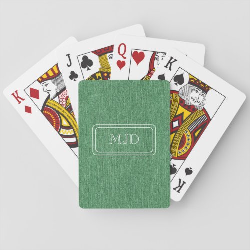 Monogram Spring Green Denim Print Poker Cards