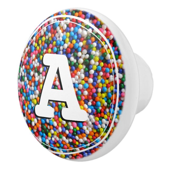 Monogram Sprinkles Kid's | Children's | Play Room Ceramic Knob (Right)
