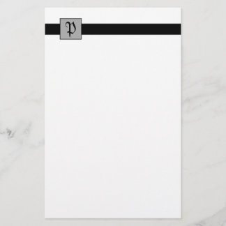 Monogram Square (Black) Stationery