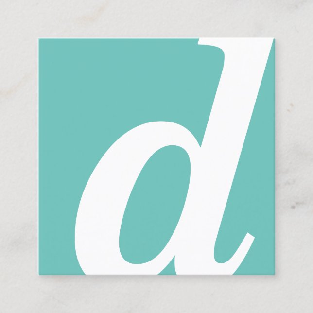 monogram square square business card (Front)