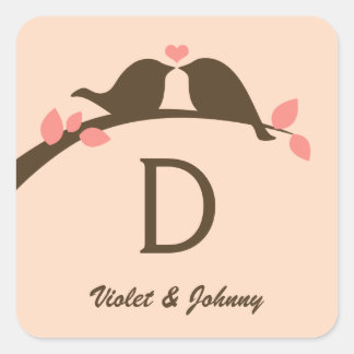 Monogram Square Sticker