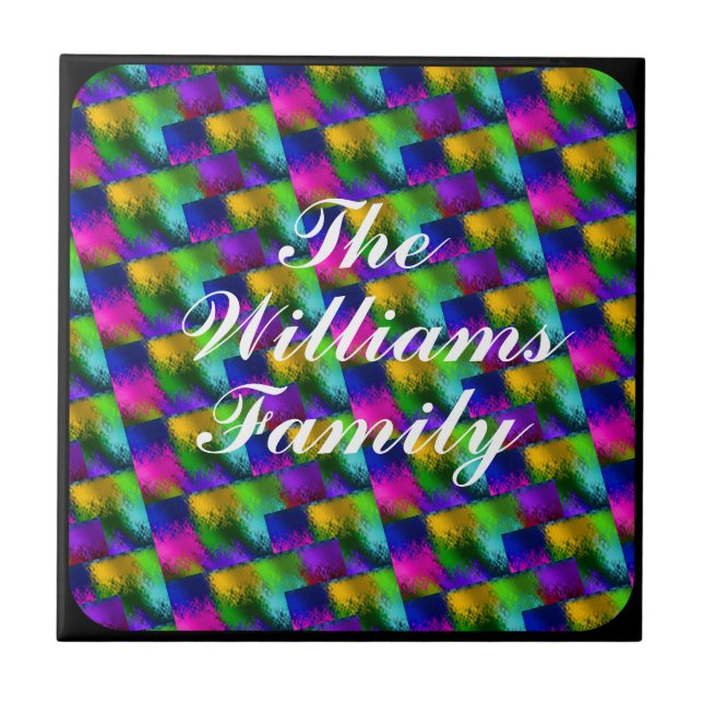 MONOGRAM STAINED GLASS  CERAMIC TILE (Front)