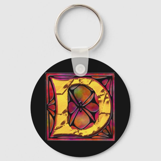 Monogram: Stainglass D Keychain (Front)