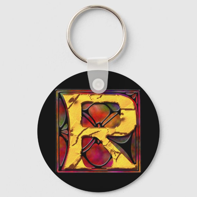 Monogram: Stainglass R Keychain (Front)