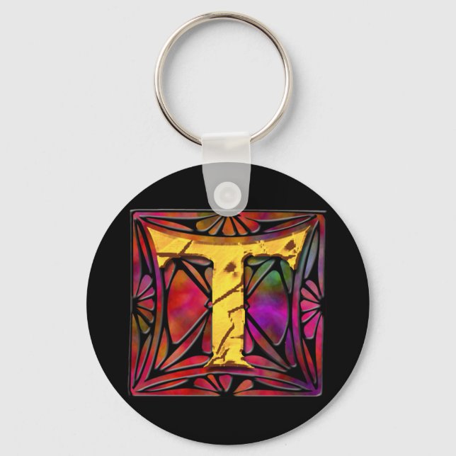 Monogram: Stainglass T Keychain (Front)