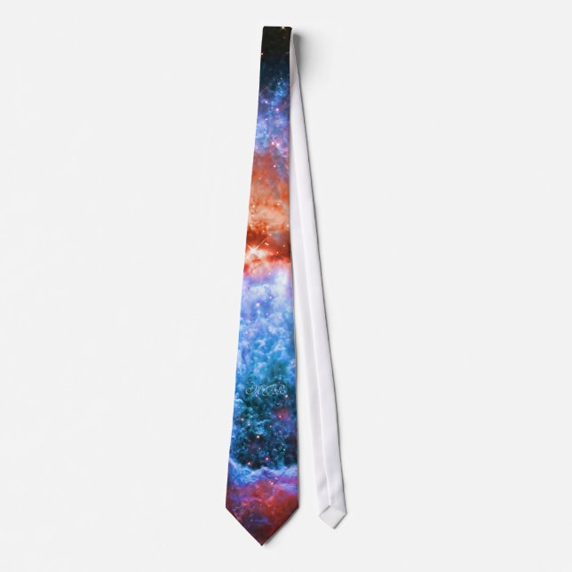 Monogram Star Birth in Constellation Cygnus Tie (Front)