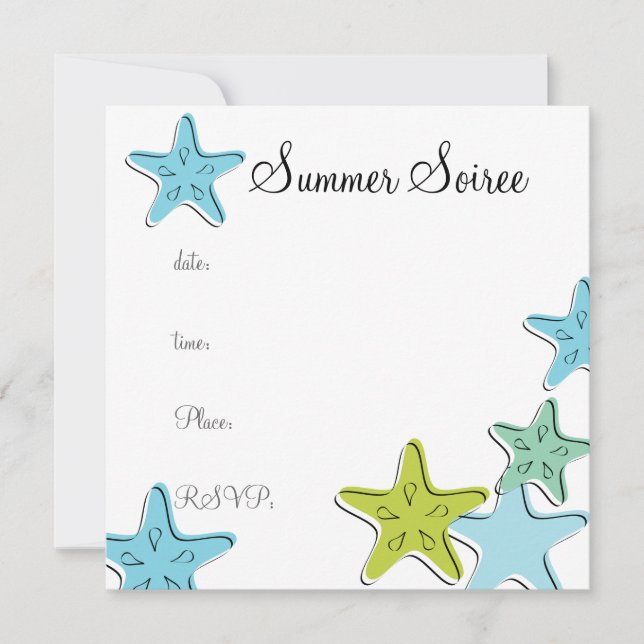 Monogram Starfish Invitation (Front)
