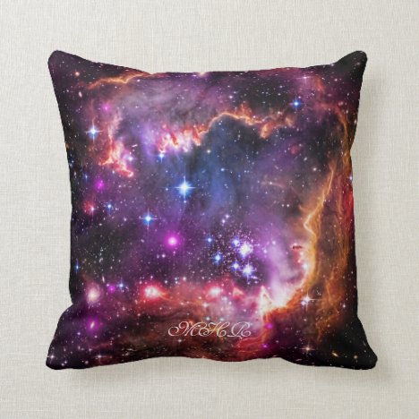 Monogram Starry Wingtip of Small Magellanic Cloud Throw Pillow