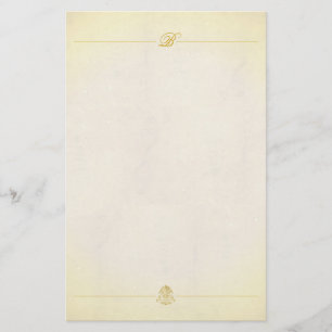 Monogram Stationery Vintage Parchment Paper Style