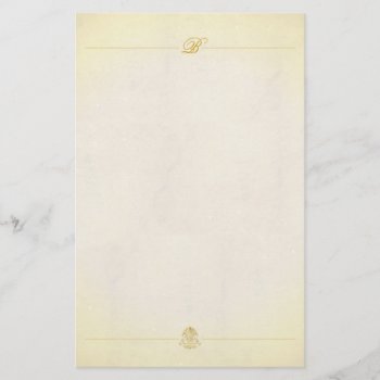 Monogram Stationery Vintage Parchment Paper Style by Truly_Uniquely at Zazzle