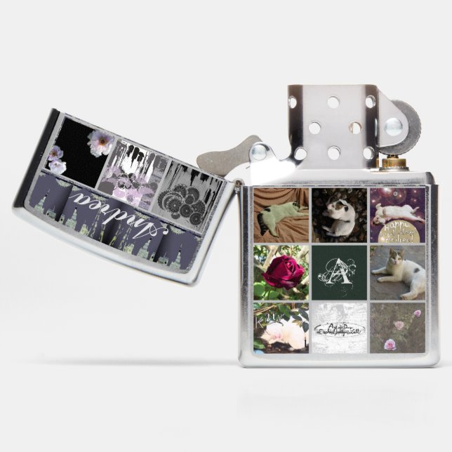 Monogram Steampunk 11Custom photos Zippo Lighter (Opened)