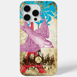 Monogram Steampunk Bird Effiel Tower Chandelier iPhone 15 Pro Max Case