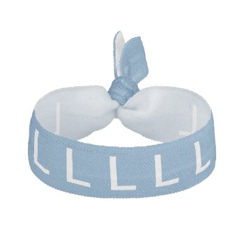 Monogram Steel Blue Classic Color Matching Hair Tie by Kullaz at Zazzle