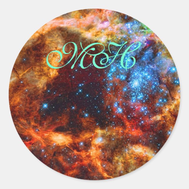 Monogram - Stellar Nursery R136, Tarantula Nebula Classic Round Sticker (Front)
