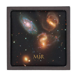 Monogram Stephans Quintet deep space star galaxies Jewelry Box